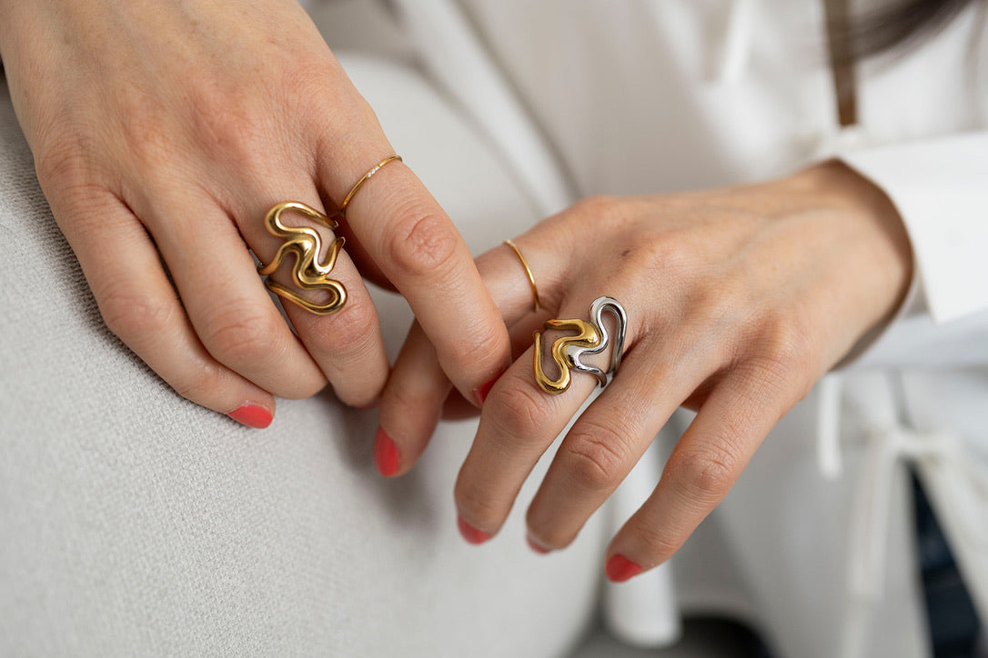 Dual Drift Ring- Gold & Silver