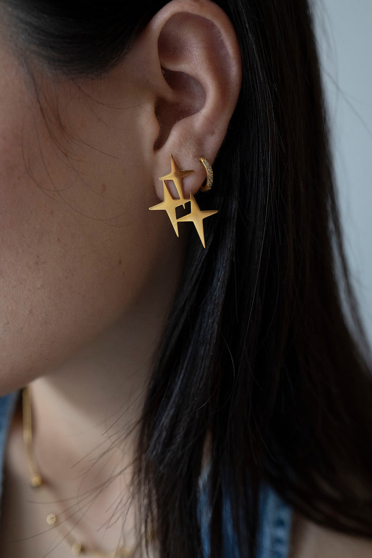 Astral Edge Earrings- Gold