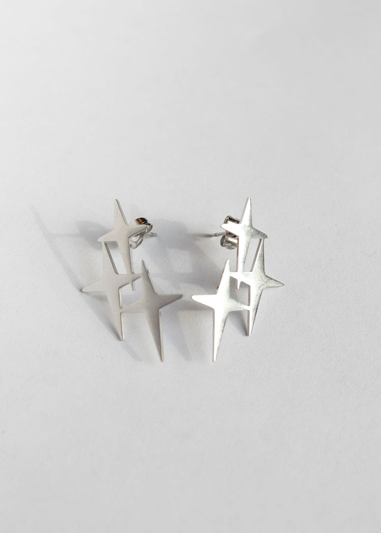 Astral Edge Earrings- Silver