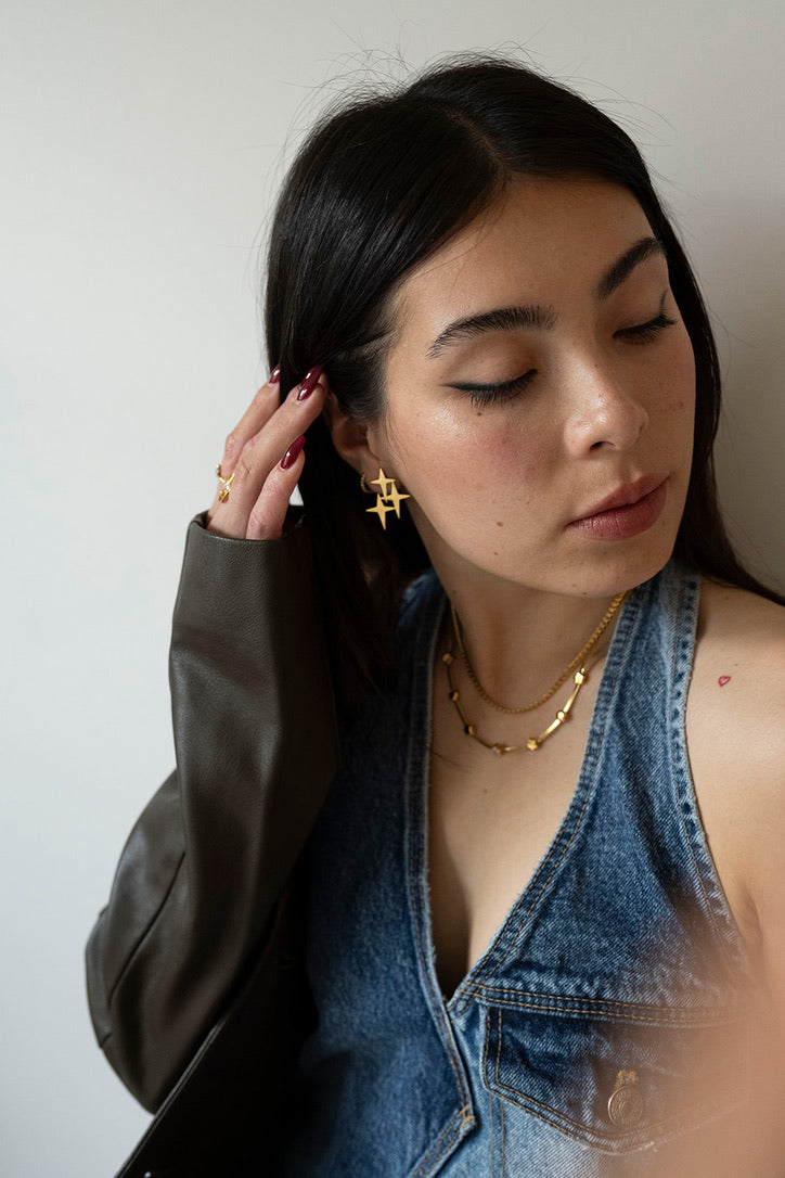 Astral Edge Earrings- Gold