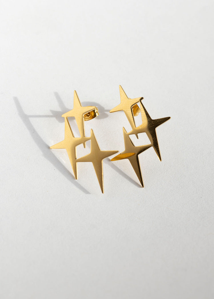 Astral Edge Earrings- Gold