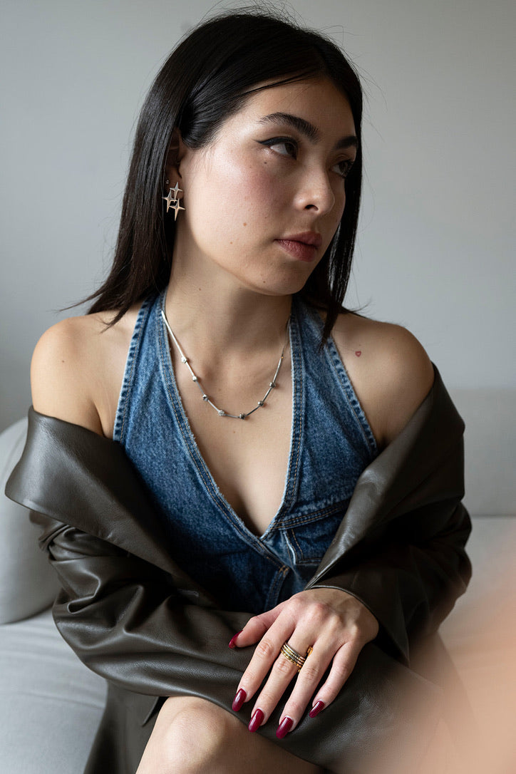 Astral Edge Earrings- Silver