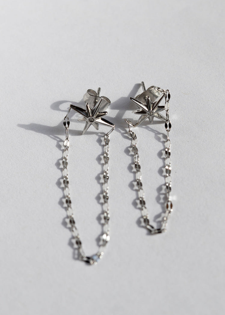 Vega Drop Earrings- Silver