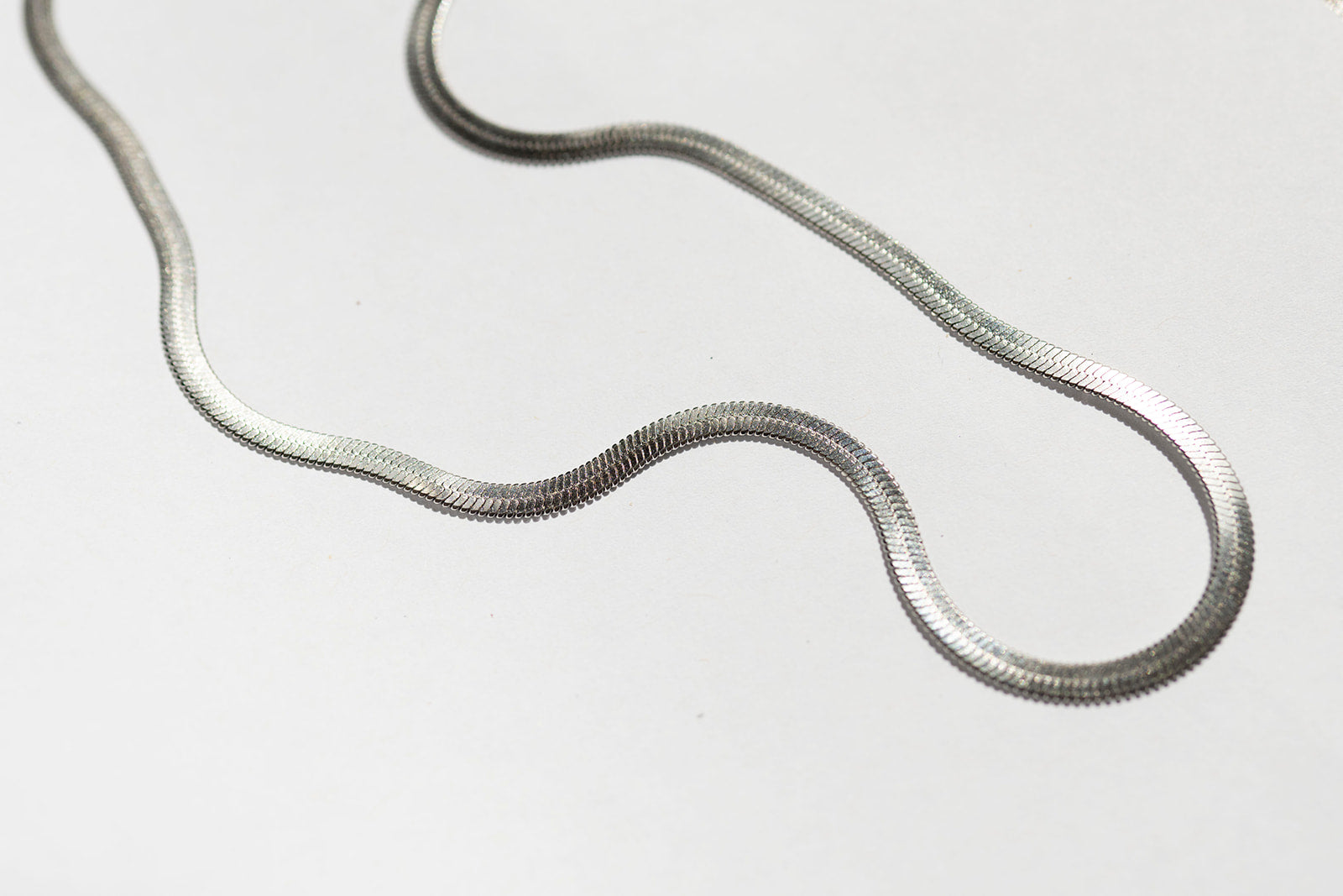 Herringbone Necklace 4mm- Silver