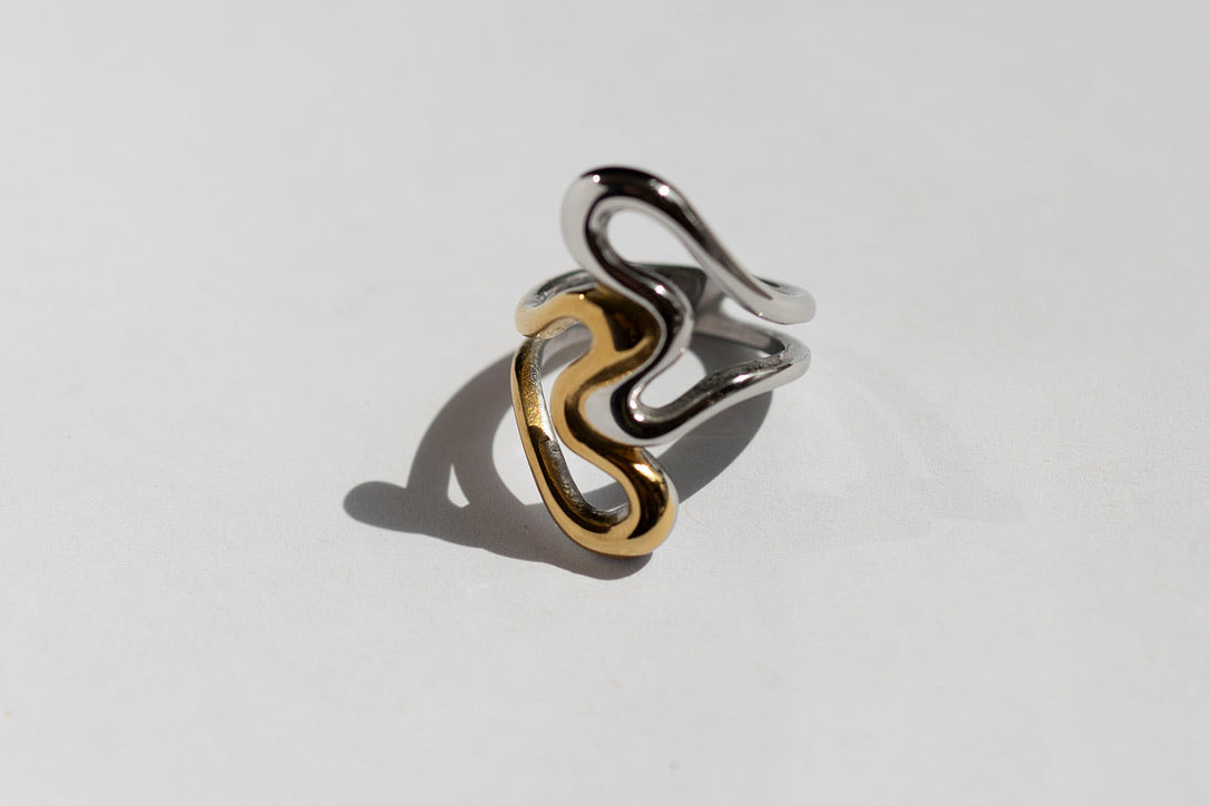 Dual Drift Ring- Gold & Silver